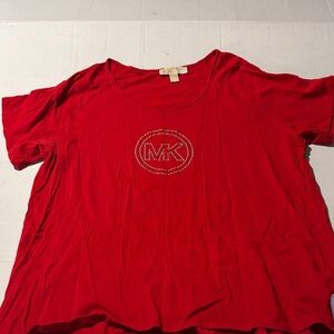 Red  Michael Kors MK Logo T-Shirt